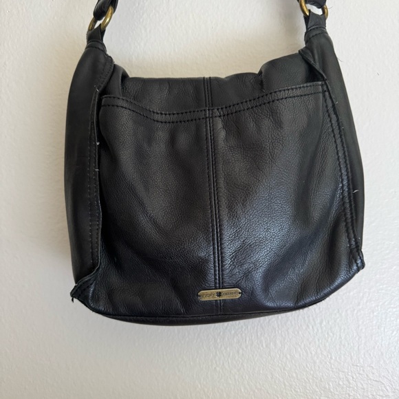 Lucky Brand 100% Black Leather Tote / Crossbody with studs - Picture 11 of 16